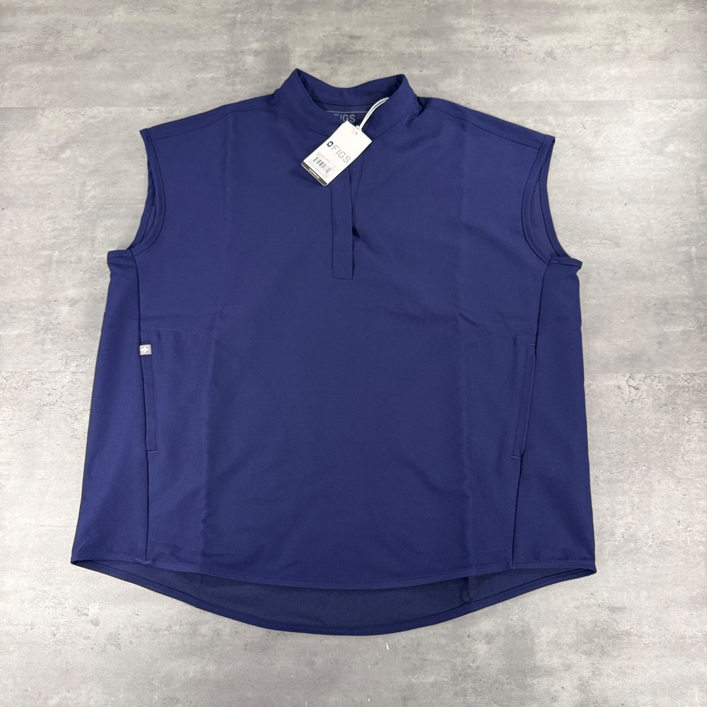FIGS Scrub Top Women S Rafaela Oversized Navy Blue Sleeveless FIONx NEW Nurse